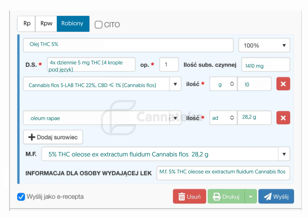 instrukcja medyc olej thc cannateka
